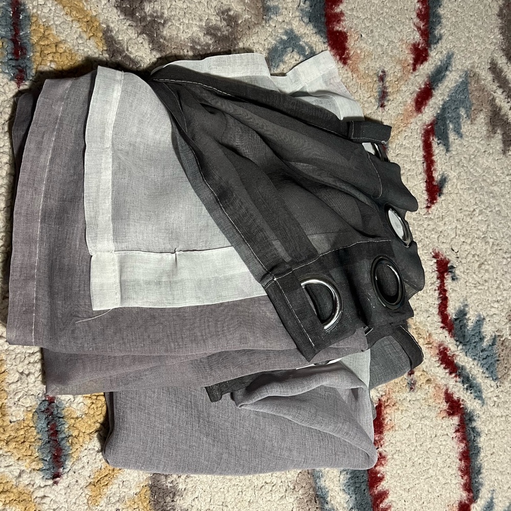 54x84 (set of two for the total width of 54”) sheer curtains